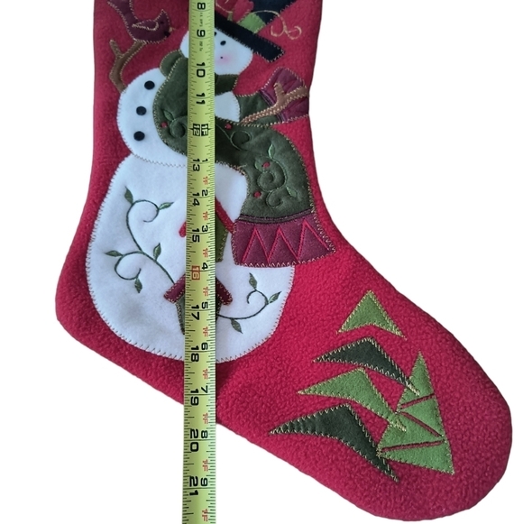 NWT Snowman Appliqued 20" Christmas Stocking From Target - Picture 3 of 4